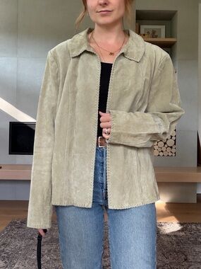 Vintage 100% Suede open Jacket large - XL